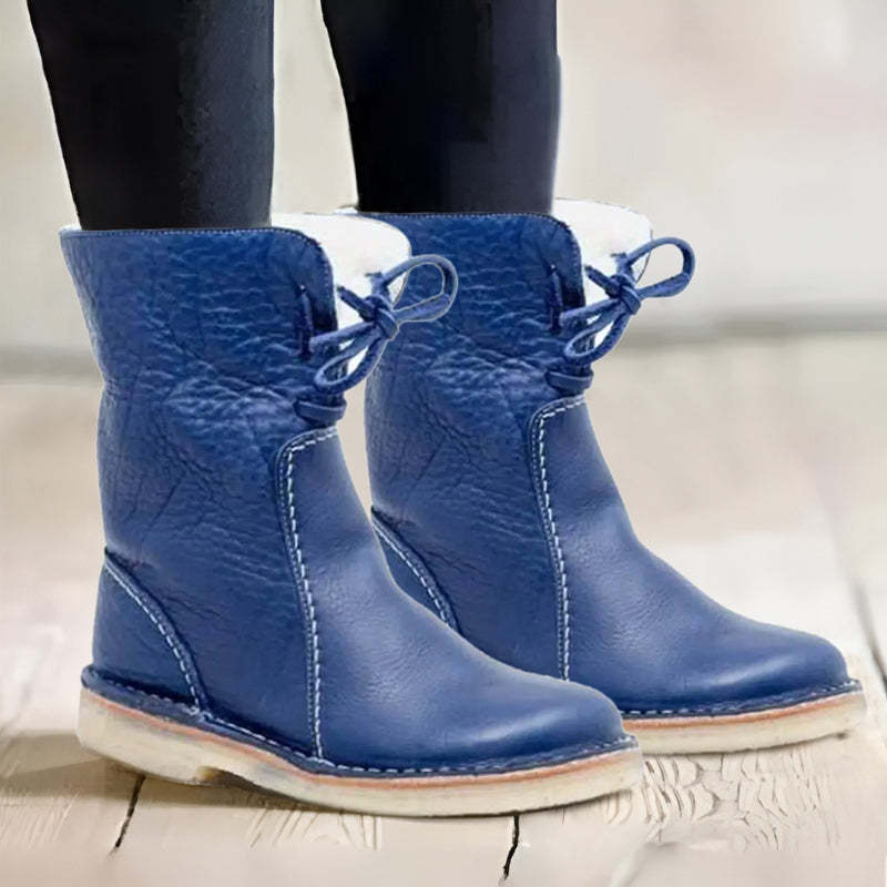 Women's Boots – Fur-Lined Winter Lace-Up Boots