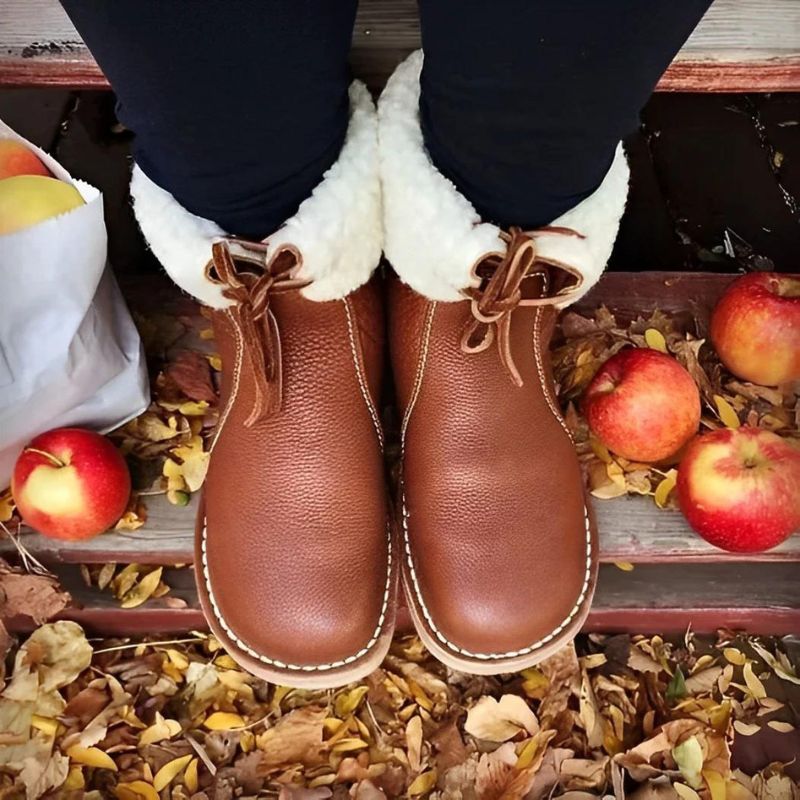 Women's Boots – Fur-Lined Winter Lace-Up Boots