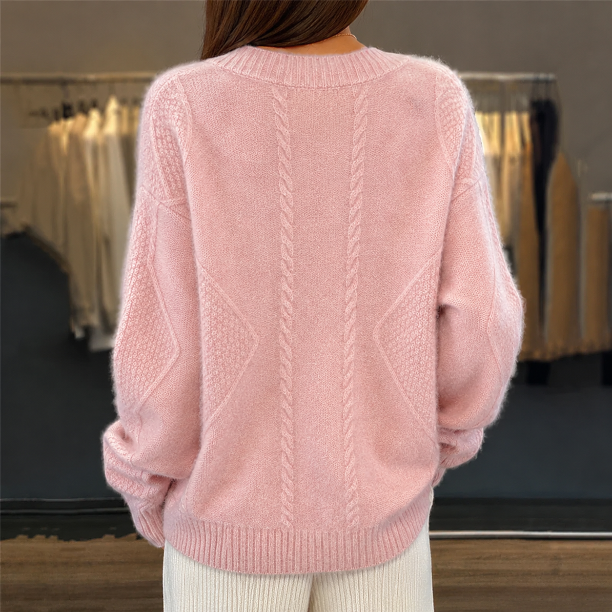 Women's Cardigan – Cable Knit Button-Front Sweater