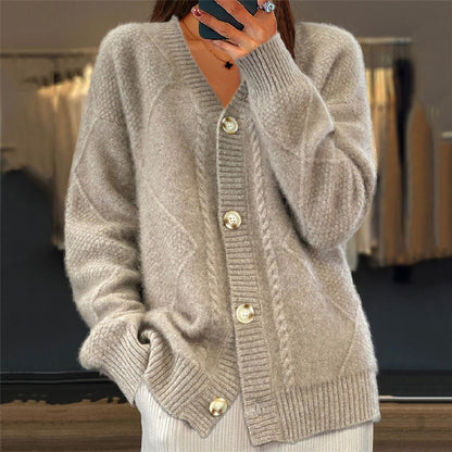 Women's Cardigan – Cable Knit Button-Front Sweater