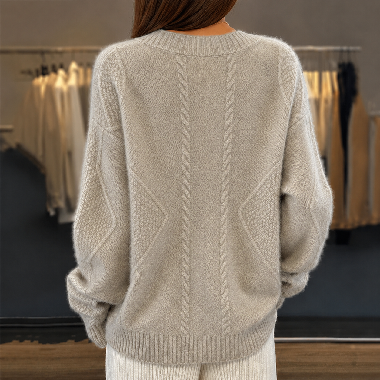 Women's Cardigan – Cable Knit Button-Front Sweater