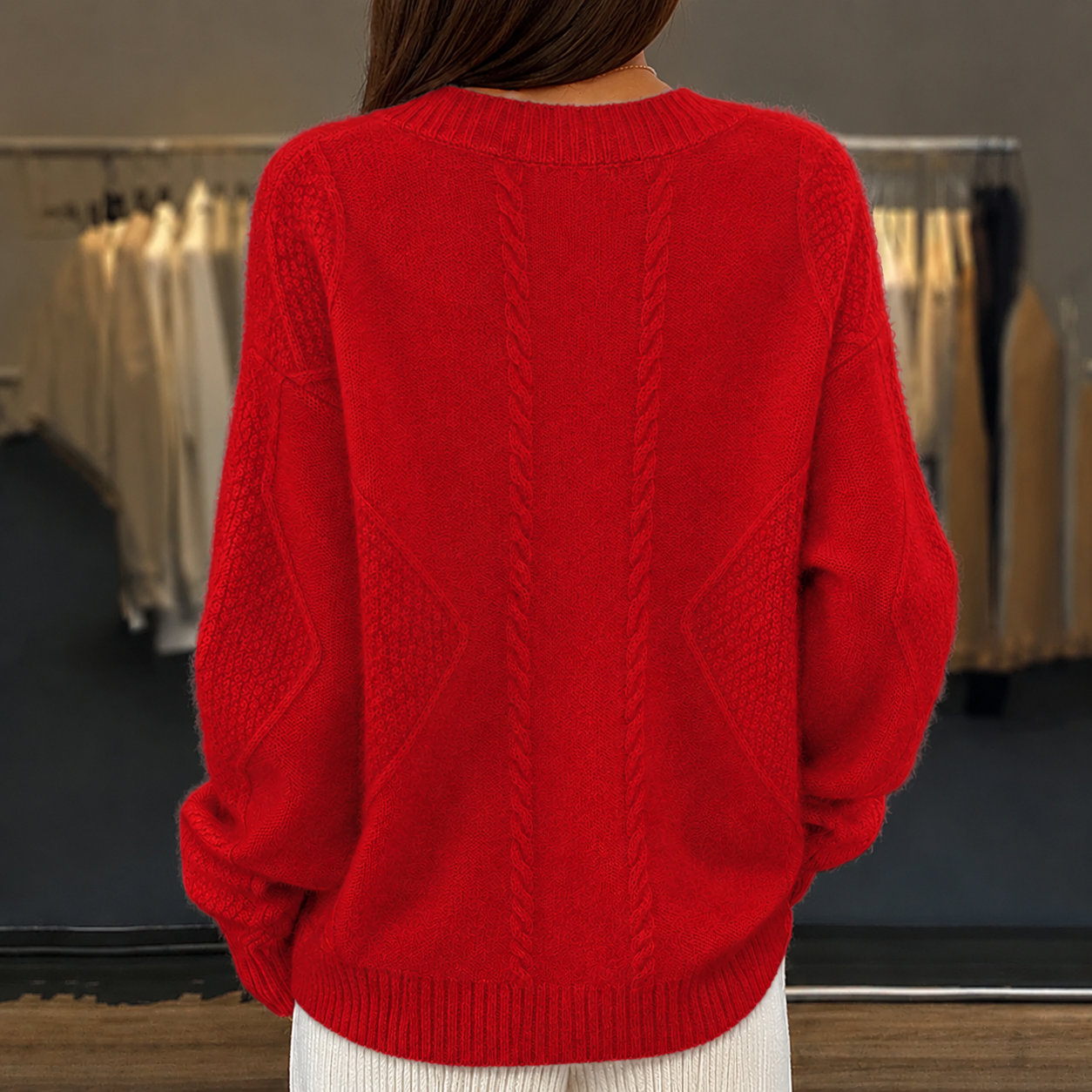 Women's Cardigan – Cable Knit Button-Front Sweater
