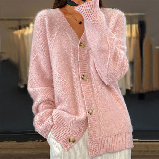 Women's Cardigan – Cable Knit Button-Front Sweater