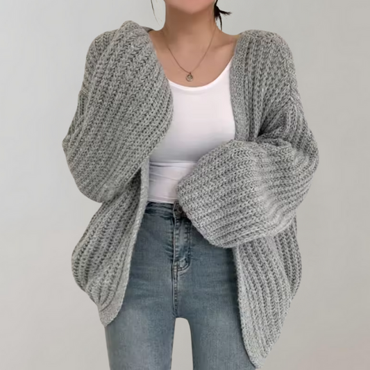 Women's Cardigan – Chunky Knit Open Front Layer