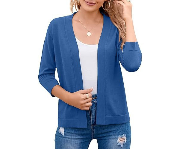 Women's Cardigan – Cropped Open-Front Lightweight Layer