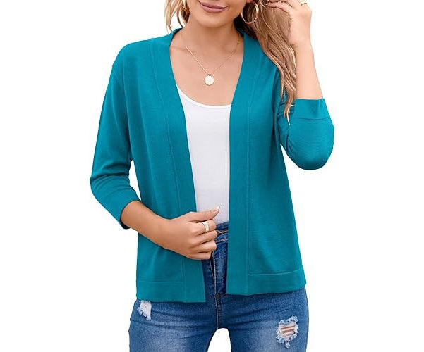 Women's Cardigan – Cropped Open-Front Lightweight Layer