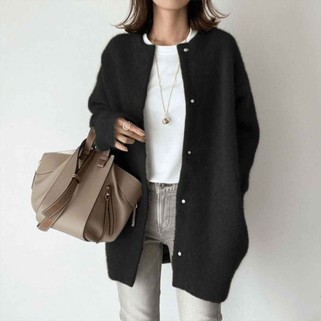Women's Cardigan – Longline Soft Button Front Knit