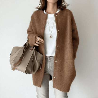 Women's Cardigan – Longline Soft Button Front Knit