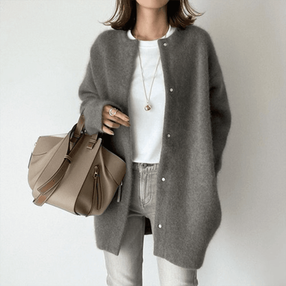 Women's Cardigan – Longline Soft Button Front Knit