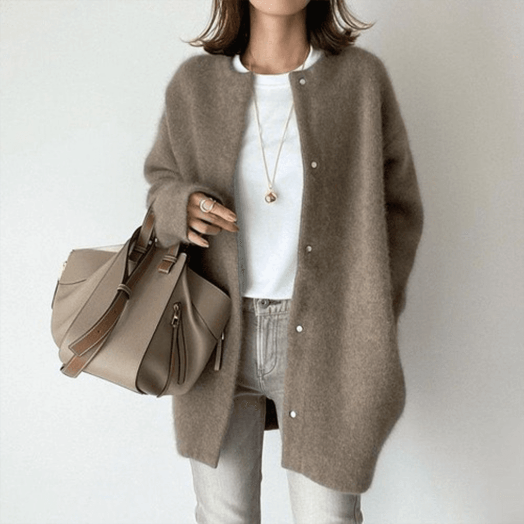 Women's Cardigan – Longline Soft Button Front Knit