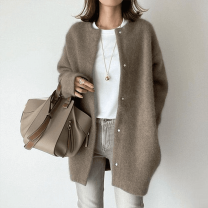 Women's Cardigan – Longline Soft Button Front Knit