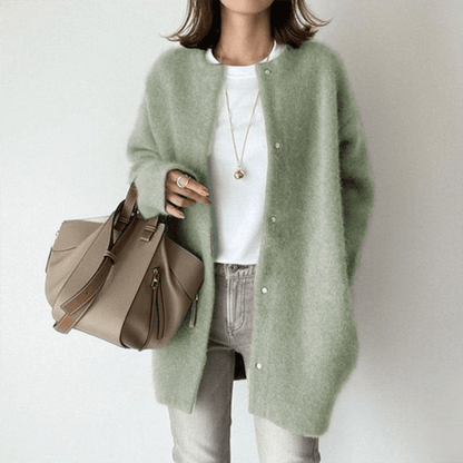 Women's Cardigan – Longline Soft Button Front Knit