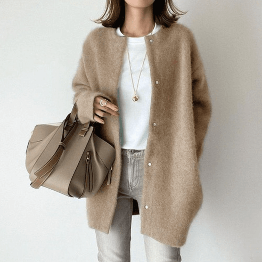 Women's Cardigan – Longline Soft Button Front Knit