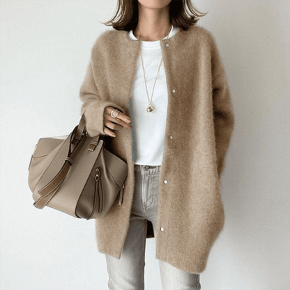 Women's Cardigan – Longline Soft Button Front Knit