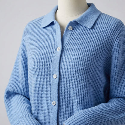Women's Cardigan Sweater – Collared Button Front Cardigan