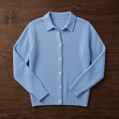 Women's Cardigan Sweater – Collared Button Front Cardigan