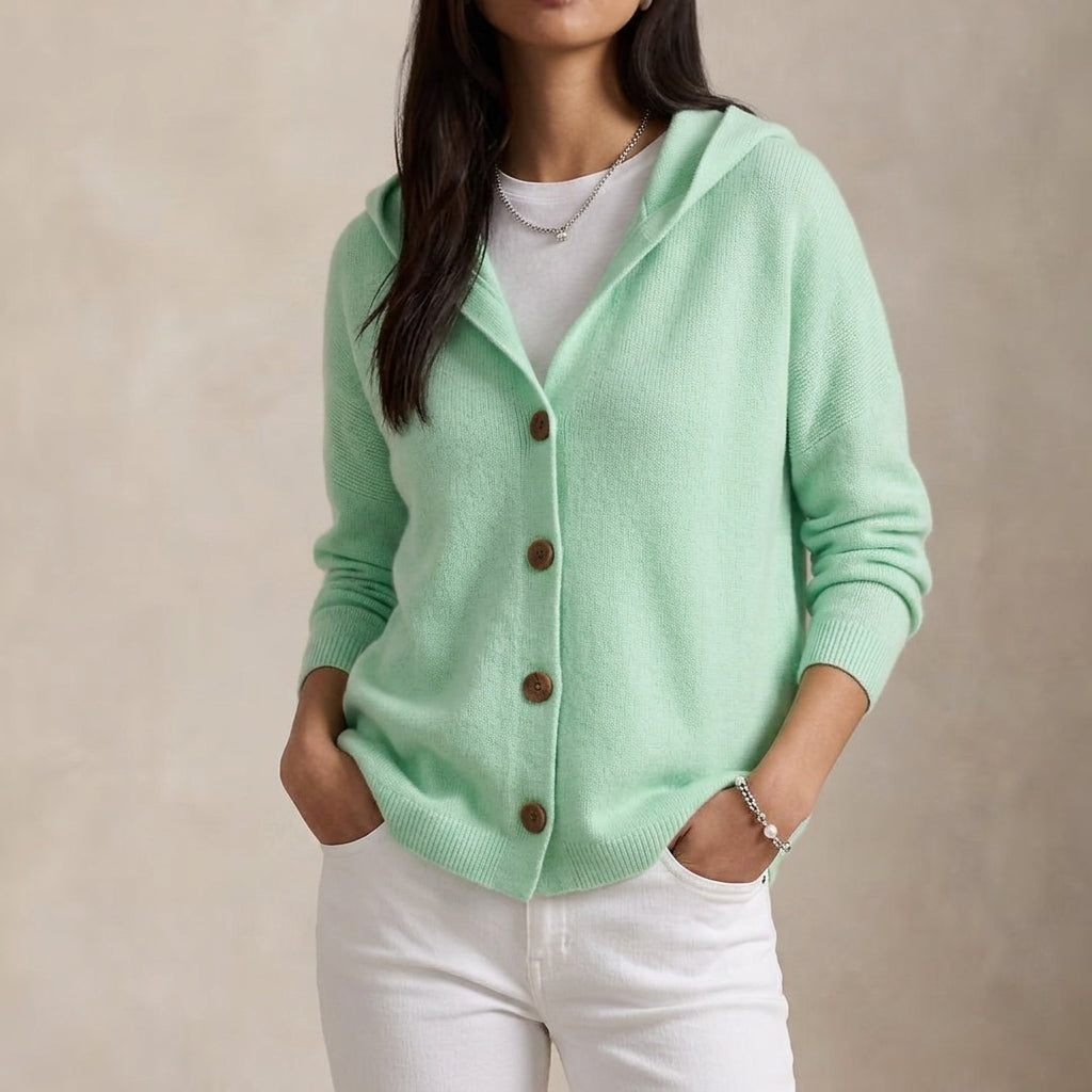 Women's Cardigan Sweater – Hooded Button Front Cardigan