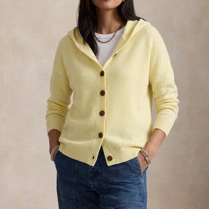 Women's Cardigan Sweater – Hooded Button Front Cardigan