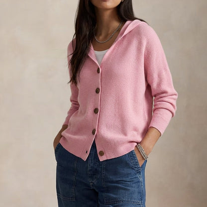 Women's Cardigan Sweater – Hooded Button Front Cardigan