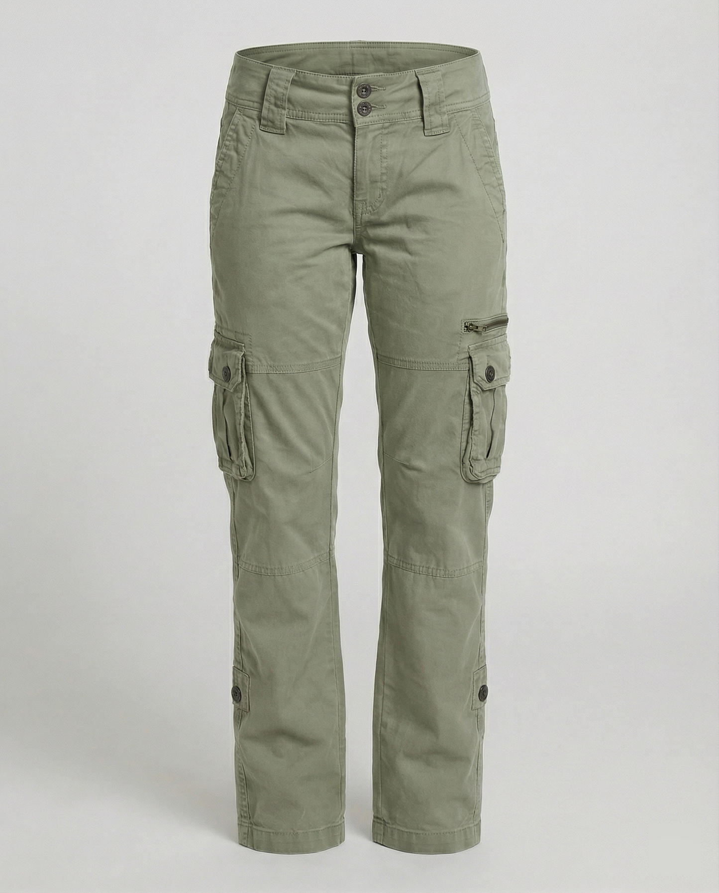 Women's Cargo Pants – Straight-Leg Utility Pocket Trousers