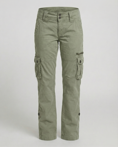 Women's Cargo Pants – Straight-Leg Utility Pocket Trousers