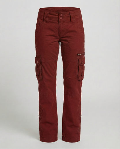 Women's Cargo Pants – Straight-Leg Utility Pocket Trousers