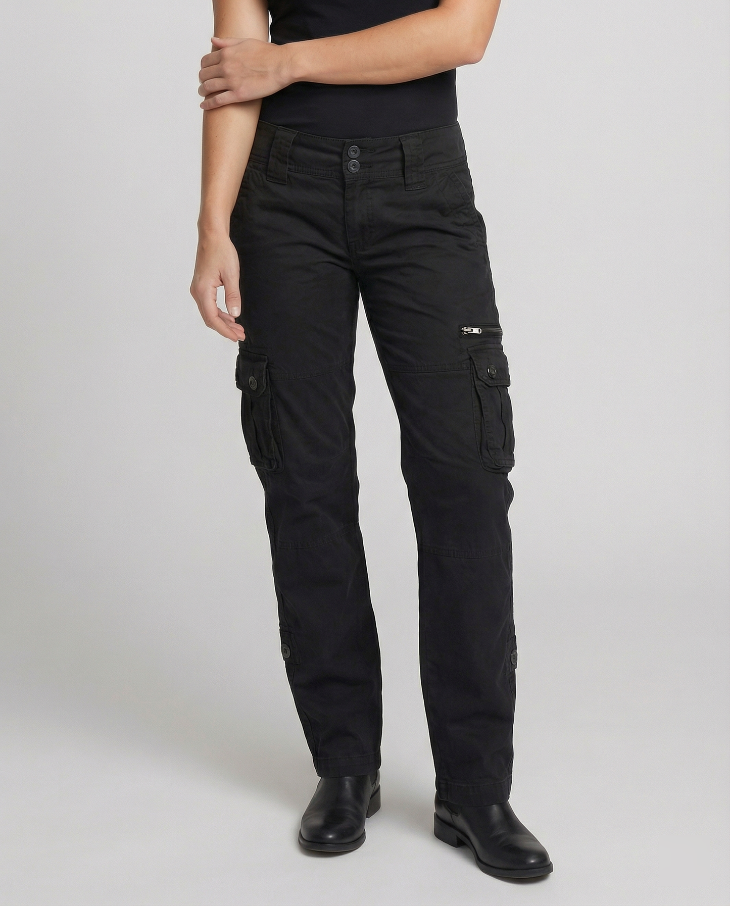 Women's Cargo Pants – Straight-Leg Utility Pocket Trousers