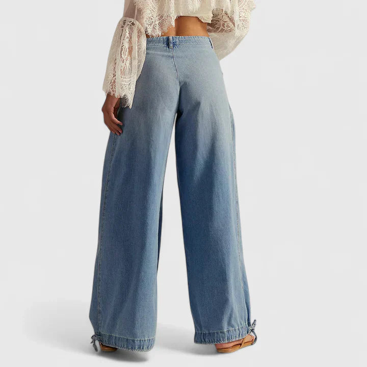 Women's Dress Pants – Balloon Leg Denim Trousers