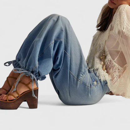 Women's Dress Pants – Balloon Leg Denim Trousers