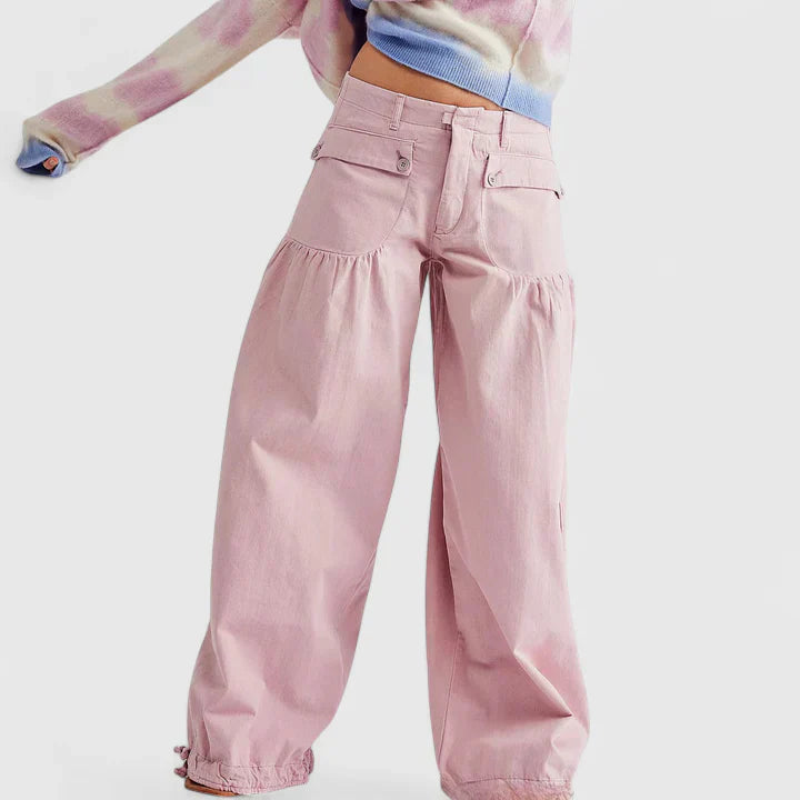Women's Dress Pants – Balloon Leg Denim Trousers