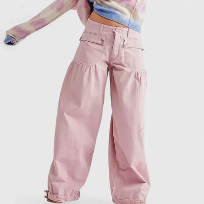 Women's Dress Pants – Balloon Leg Denim Trousers