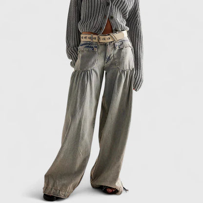 Women's Dress Pants – Balloon Leg Denim Trousers