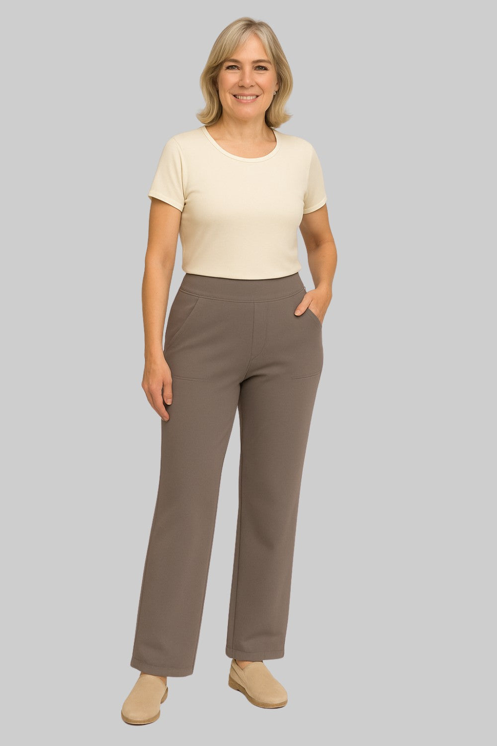 Women's Dress Pants – Wide Leg Pull-On Trousers