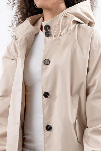 Women's Jacket – Hooded Long Rain Jacket