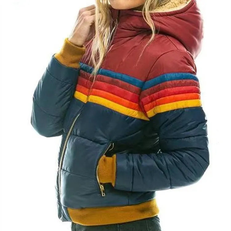 Women's Jacket – Hooded Retro Puffer Jacket