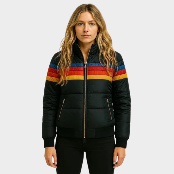 Women's Jacket – Hooded Retro Puffer Jacket