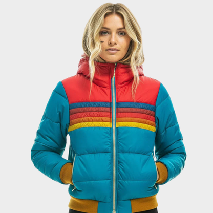 Women's Jacket – Hooded Retro Puffer Jacket
