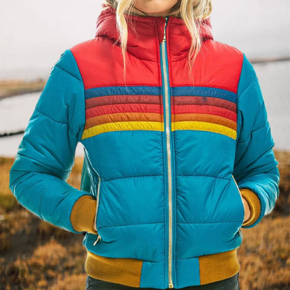 Women's Jacket – Hooded Retro Puffer Jacket
