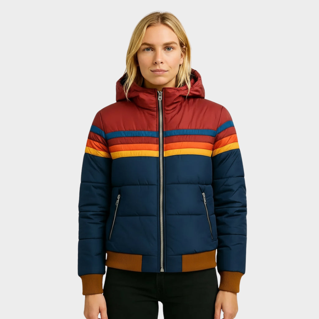 Women's Jacket – Hooded Retro Puffer Jacket