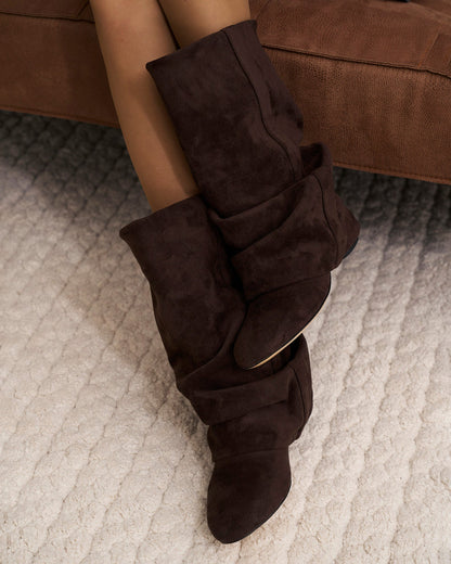 Women's Knee High Boots – Slouch Wedge Boots