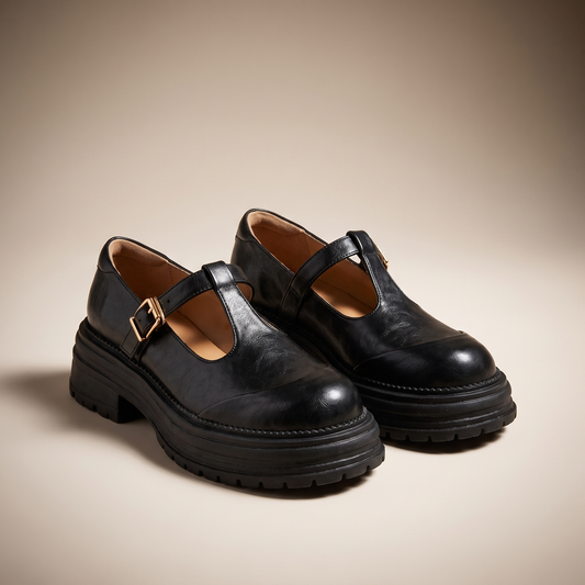 Women's Mary Jane Shoes – Adjustable Strap Flats