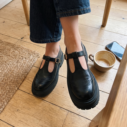 Women's Mary Jane Shoes – Adjustable Strap Flats