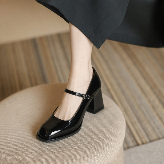 Women's Mary Jane Shoes – Block Heel Double Strap Pumps