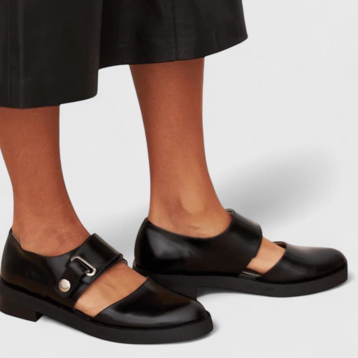 Women's Mary Jane Shoes – Chunky Buckle Strap Flats