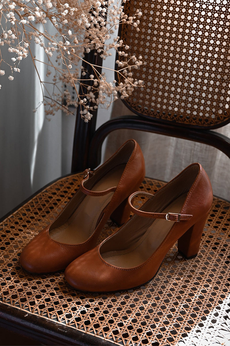 Women's Mary Jane Shoes – Classic Block Heel Pumps