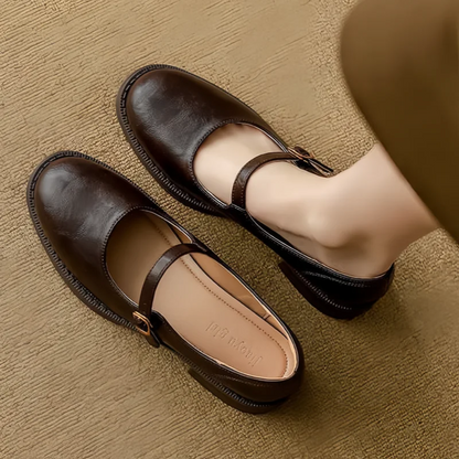 Women's Mary Jane Shoes – Classic Buckle Strap Flats