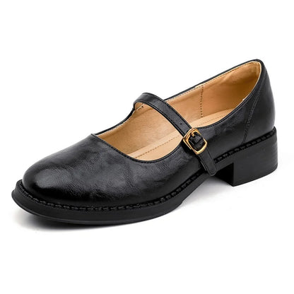 Women's Mary Jane Shoes – Classic Buckle Strap Flats