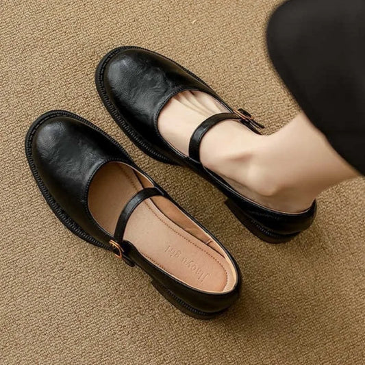 Women's Mary Jane Shoes – Classic Buckle Strap Flats