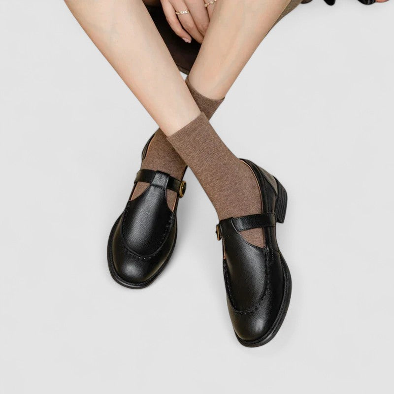 Women's Mary Jane Shoes – T-Bar Buckle Strap Comfort Flats