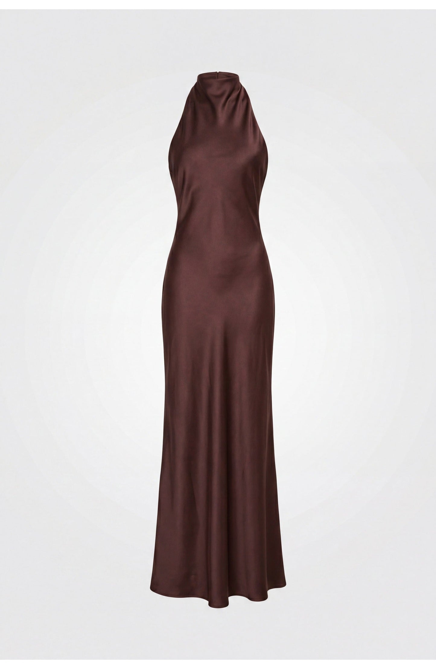Women's Maxi Dress – Satin Halter Evening Gown